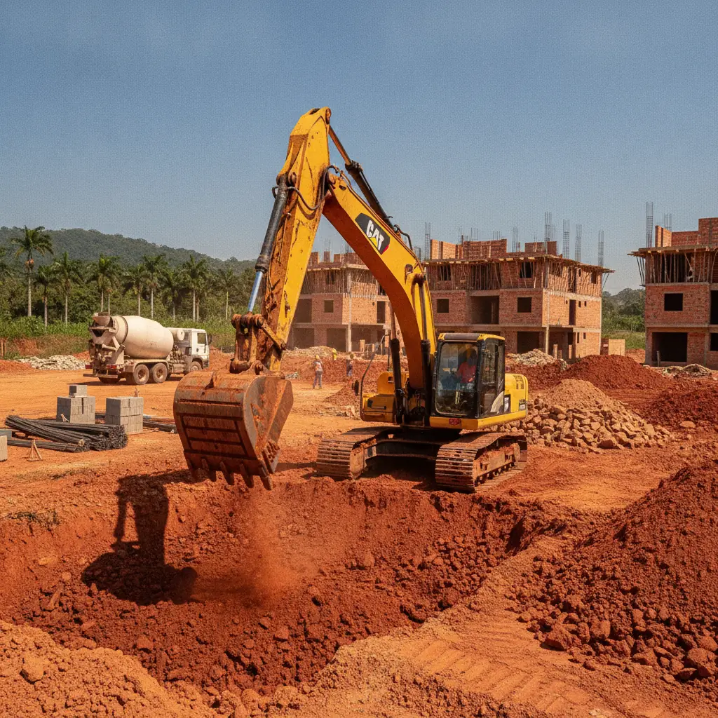 Escavadeira hidráulica da frota Terraplanagem Pelo Brasil